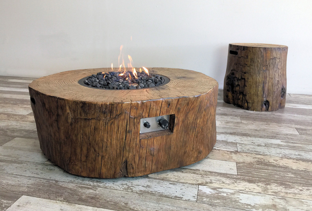 Feuertisch Yellowstone  ca. Ø 106 x H 42 cm Material: Fieberglas-Mineral-Verbund Gewicht: ca. 50 kg, 1250,-€ incl. MwSt.